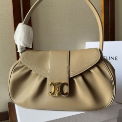 Replica Celine Medium Polly Bag Supple Calfskin Khaki Fake