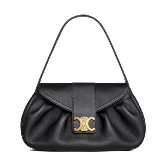 Replica Celine Medium Polly Bag Supple Calfskin Black Fake