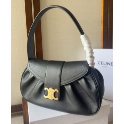 Replica Celine Medium Polly Bag Supple Calfskin Black Fake