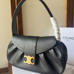 Replica Celine Medium Polly Bag Supple Calfskin Black Fake
