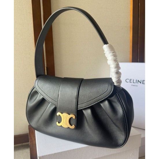 Replica Celine Medium Polly Bag Supple Calfskin Black Fake