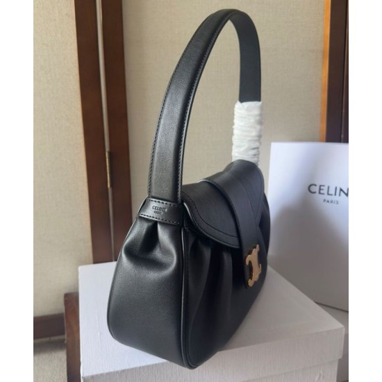 Replica Celine Medium Polly Bag Supple Calfskin Black Fake