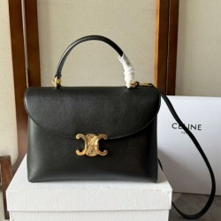 Replica Celine Medium Nino Bag Supple Calfskin Black Fake