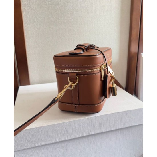 Replica Celine Vanity Bag Natural Calfskin Coffee Fake