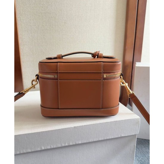 Replica Celine Vanity Bag Natural Calfskin Coffee Fake