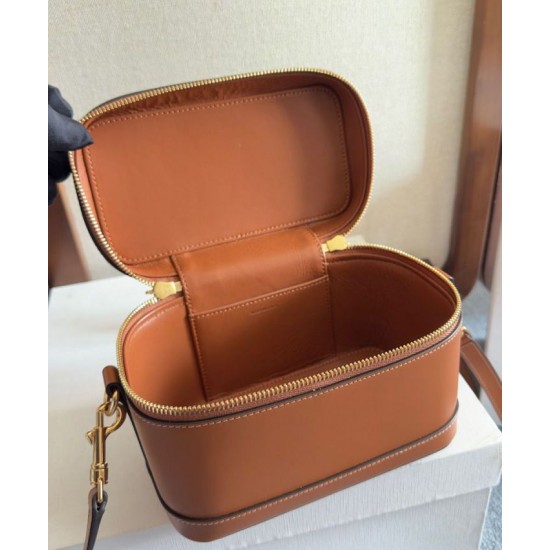 Replica Celine Vanity Bag Natural Calfskin Coffee Fake