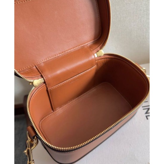 Replica Celine Vanity Bag Natural Calfskin Coffee Fake