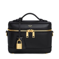 Replica Celine Vanity Bag Natural Calfskin Black Fake