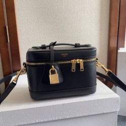 Replica Celine Vanity Bag Natural Calfskin Black Fake