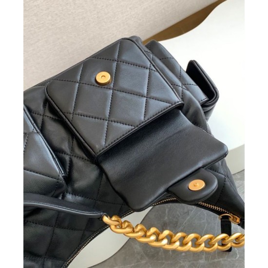 Replica Chanel Maxi Hobo Bag AS5302 Black Fake