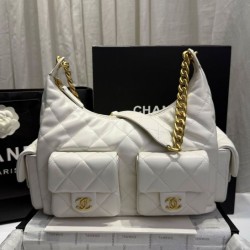 Replica Chanel Maxi Hobo Bag AS5302 Cream Fake