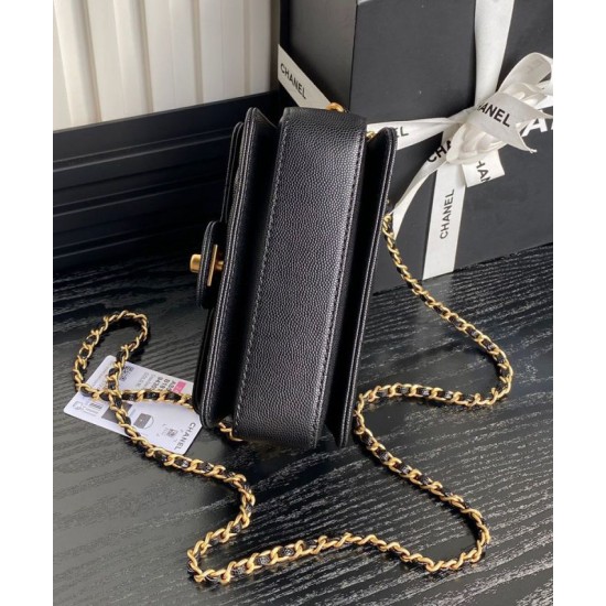 Replica Chanel Mini Flap Bag With Top Handle AS5164 Black Fake