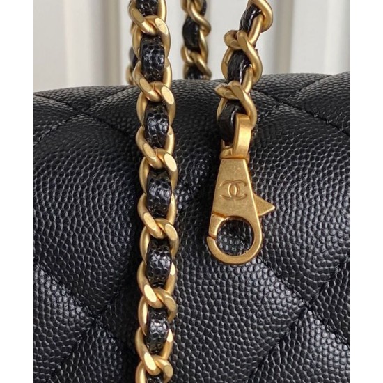 Replica Chanel Mini Flap Bag With Top Handle AS5164 Black Fake