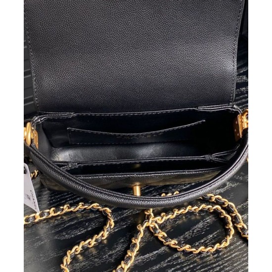 Replica Chanel Mini Flap Bag With Top Handle AS5164 Black Fake