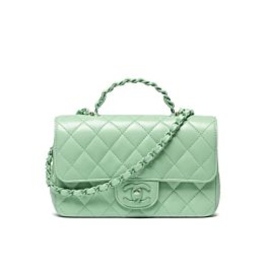 Replica Chanel Mini Flap Bag With Top Handle AS5243 Green Fake