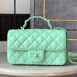 Replica Chanel Mini Flap Bag With Top Handle AS5243 Green Fake
