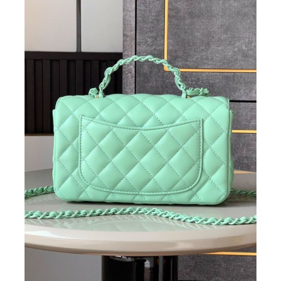 Replica Chanel Mini Flap Bag With Top Handle AS5243 Green Fake