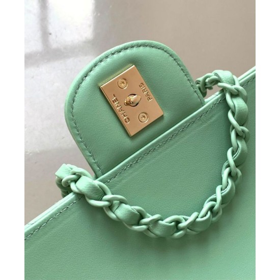 Replica Chanel Mini Flap Bag With Top Handle AS5243 Green Fake