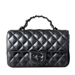 Replica Chanel Mini Flap Bag With Top Handle AS5243 Black Fake