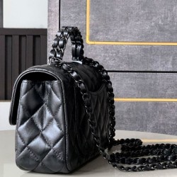 Replica Chanel Mini Flap Bag With Top Handle AS5243 Black Fake