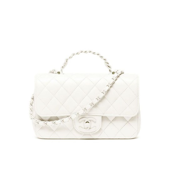 Replica Chanel Mini Flap Bag With Top Handle AS5243 Cream Fake