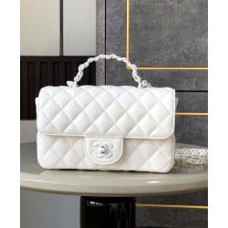 Replica Chanel Mini Flap Bag With Top Handle AS5243 Cream Fake