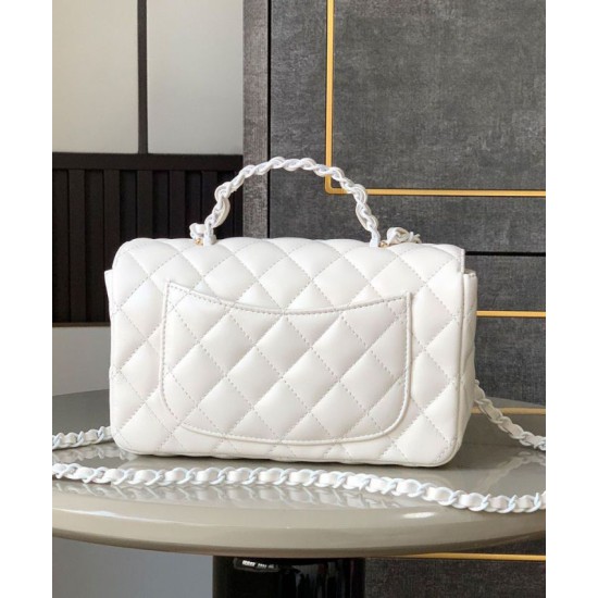 Replica Chanel Mini Flap Bag With Top Handle AS5243 Cream Fake