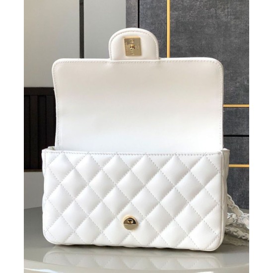 Replica Chanel Mini Flap Bag With Top Handle AS5243 Cream Fake