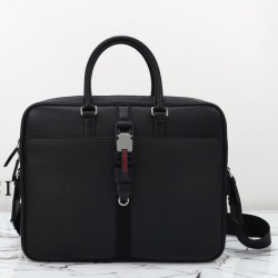 Replica Gucci Medium Briefcase With Web 816757 Black Fake