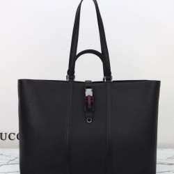 Replica Gucci Large Tote Bag With Web 816753 Black Fake