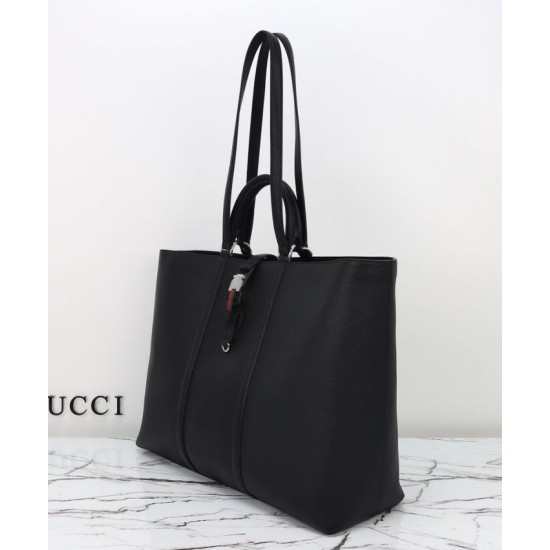 Replica Gucci Large Tote Bag With Web 816753 Black Fake Replica Gucci Large Tote Bag With Web 816753 Black Fake