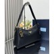 Replica Prada Aimee Large Re-Nylon Shoulder Bag With Padlock 1BC232 Black Fake Replica Prada Aimee Large Re-Nylon Shoulder Bag With Padlock 1BC232 Black Fake