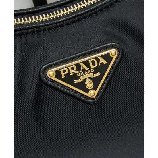 Replica Prada Aimee Large Re-Nylon Shoulder Bag With Padlock 1BC232 Black Fake Replica Prada Aimee Large Re-Nylon Shoulder Bag With Padlock 1BC232 Black Fake