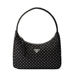 Replica Prada Re-Edition Re-Nylon Mini Bag With Studs 1BC515 Black Fake