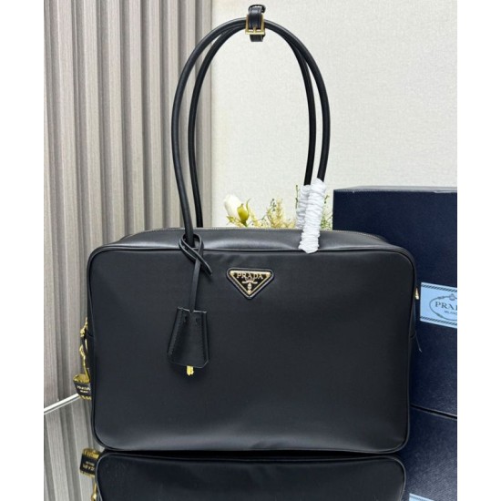 Replica Prada Large Re-Nylon Top-handle Bag With Padlock 1BB131 Black Fake Replica Prada Large Re-Nylon Top-handle Bag With Padlock 1BB131 Black Fake