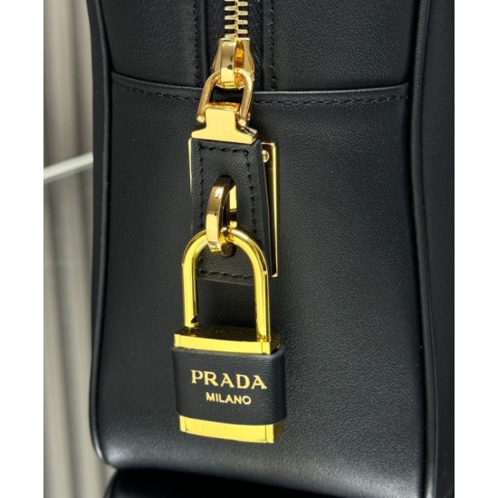 Replica Prada Large Re-Nylon Top-handle Bag With Padlock 1BB131 Black Fake Replica Prada Large Re-Nylon Top-handle Bag With Padlock 1BB131 Black Fake