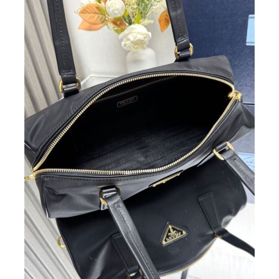 Replica Prada Re-Nylon Medium Top-handle Bag With Padlock 1BB127 Black Fake Replica Prada Re-Nylon Medium Top-handle Bag With Padlock 1BB127 Black Fake