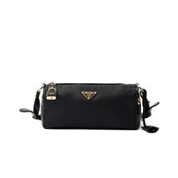 Replica Prada Medium Re-Nylon houlder Bag With Padlock 1BC233 Black Fake