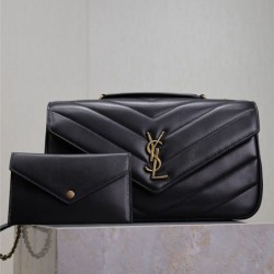 Replica YSL Saint Laurent Loulou Bag Medium Matelasse Black Fake