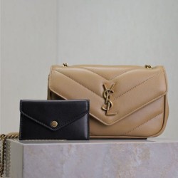 Replica YSL Saint Laurent Loulou Mini Bag Apricot Fake