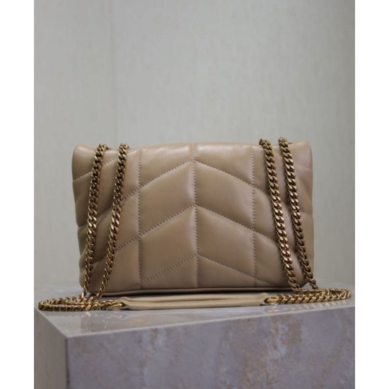 Replica YSL Saint Laurent Toy Puffer Bag Lambskin Apricot Fake
