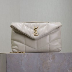 Replica YSL Saint Laurent Toy Puffer Bag Lambskin Cream Fake