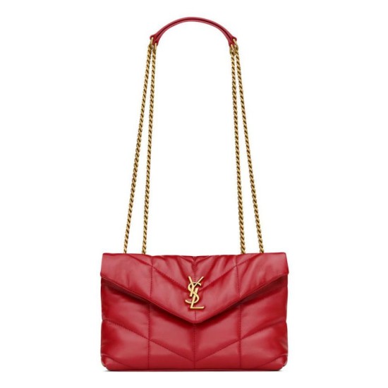 Replica YSL Saint Laurent Toy Puffer Bag Lambskin Red Fake
