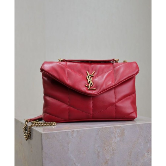 Replica YSL Saint Laurent Toy Puffer Bag Lambskin Red Fake