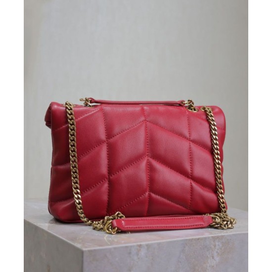 Replica YSL Saint Laurent Toy Puffer Bag Lambskin Red Fake