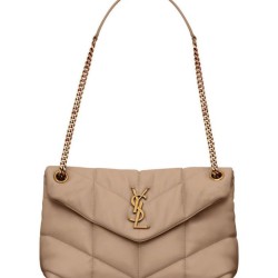 Replica YSL Saint Laurent Puffer Small Bag Nappa Apricot Fake