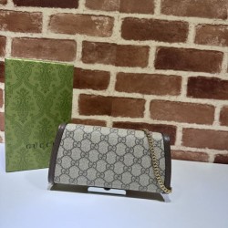 Replica Gucci Blondie continental chain wallet 725215 Brown Fake