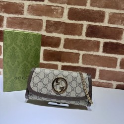 Replica Gucci Blondie continental chain wallet 725215 Brown Fake