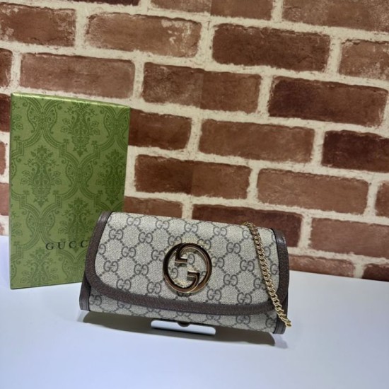 Replica Gucci Blondie continental chain wallet 725215 Brown Replica Gucci Blondie continental chain wallet 725215 Brown Fake