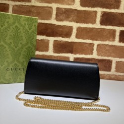 Replica Gucci Blondie continental chain wallet 725215 Black Fake